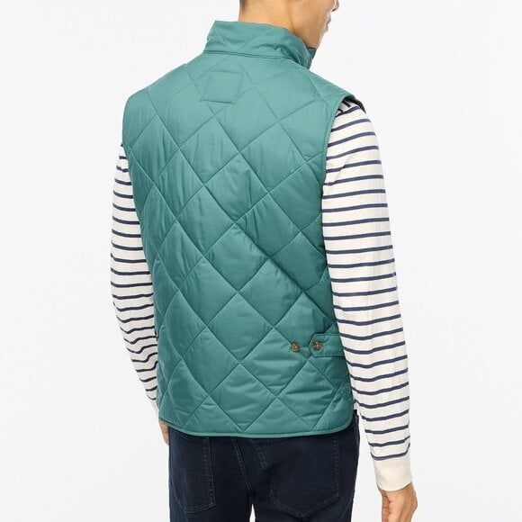 J Crew Men's Quilted Walker Vest Lined Green Patch Pockets Size XL $98 - Picture 12 of 12